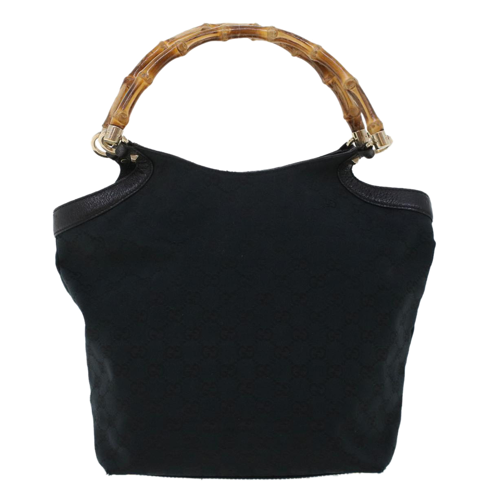 GUCCI GG Canvas Bamboo Hand Bag Black 137394 Auth 43264 - Picture 2 of 16